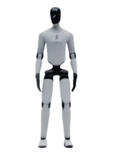 Photo of Figure AI's humanoid robot, shown in a matte dark finish